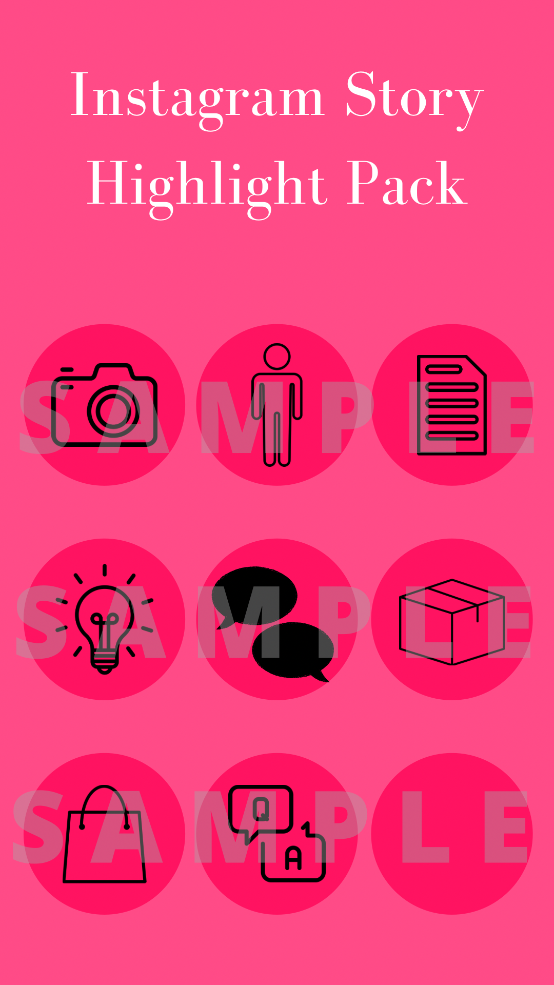 Instagram Story Highlight Pack-Hot Pink
