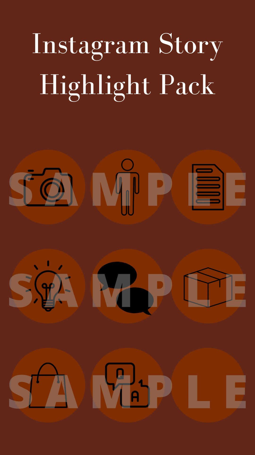 Instagram Story Highlight Pack-Brown