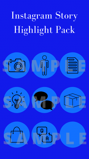 Instagram Story Highlight Pack-Blue