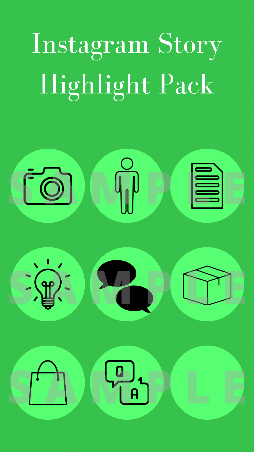 Instagram Story Highlight Pack-Green