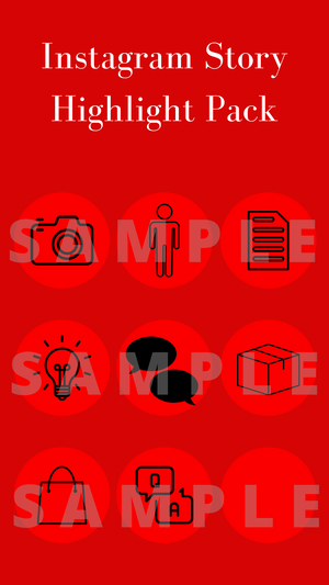 Instagram Story Highlight Pack-Red
